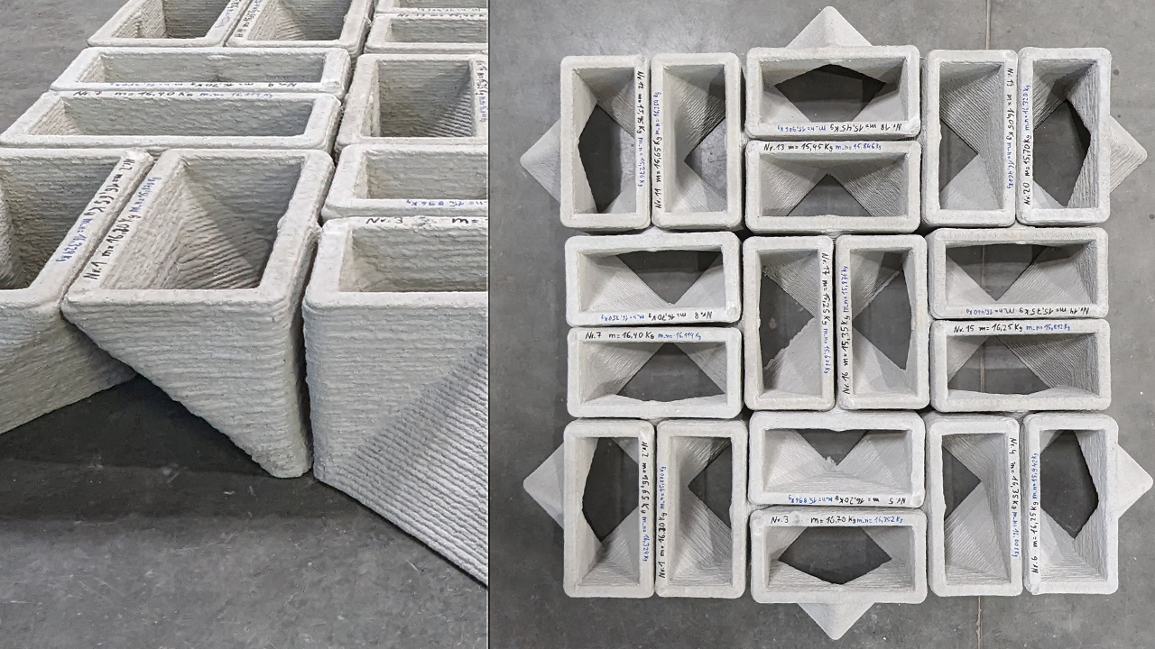 Shell structures developed from locking blocks