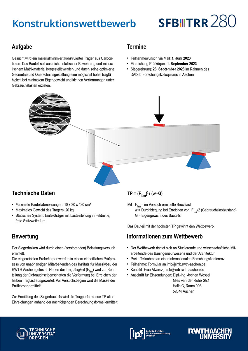 [Translate to English:] Grafik Betonbalken unter Belastung