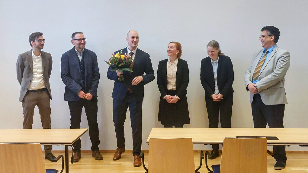 Toni Utech und die anwesende Promotionskommission