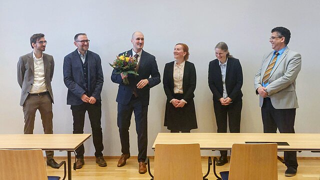 Toni Utech und die anwesende Promotionskommission